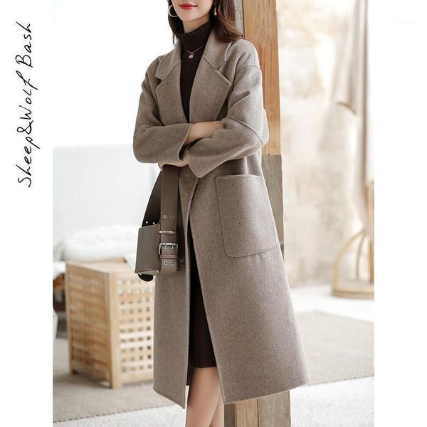 women's wool & blends women 2021 autumn winter solid woolen jackets female thicken warm cashmere coats ladies long sleeve loose overcoa, Black
women's wool & blends women 2021 autumn winter solid woolen jackets female thicken warm cashmere coats ladies long sleeve loose overcoa, Black