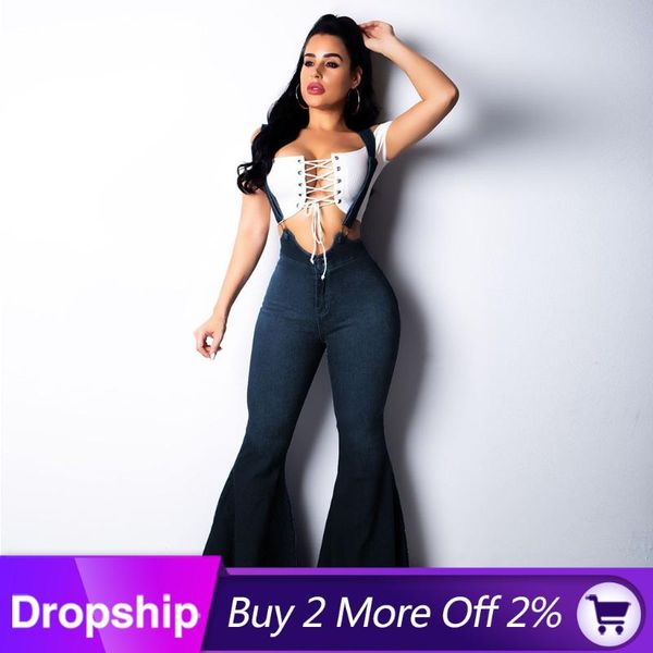 women's jeans vinatge high waist bell bottom classic slim strap suspender flare 2021 plus size women vaqueros de mujer, Blue
women's jeans vinatge high waist bell bottom classic slim strap suspender flare 2021 plus size women vaqueros de mujer, Blue