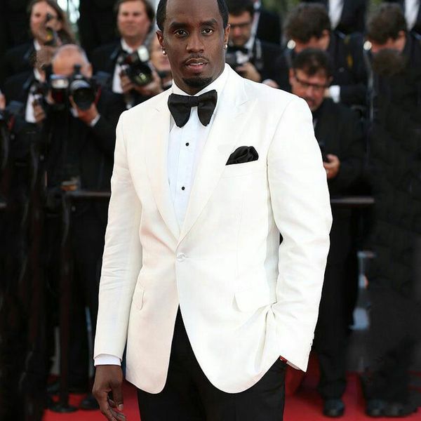 men's suits & blazers ivory mens wedding with black pants ceremony party slim fit 2 piece groom tuxedo gentlemen male fashion costume, White;black
men's suits & blazers ivory mens wedding with black pants ceremony party slim fit 2 piece groom tuxedo gentlemen male fashion costume, White;black