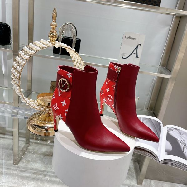 exclusive women's shoes designer leather comfortable luxury zipper pointed toe brand women's boots, Red;white
exclusive women's shoes designer leather comfortable luxury zipper pointed toe brand women's boots, Red;white