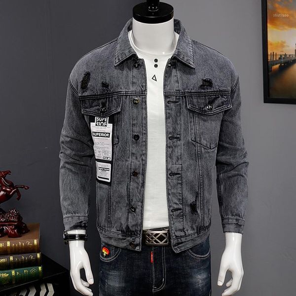jacket printed men denim fashion loose coat streetwear casual gray ripped outerwear men's jackets, Black;brown
jacket printed men denim fashion loose coat streetwear casual gray ripped outerwear men's jackets, Black;brown