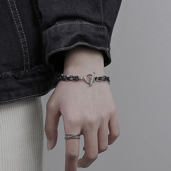 link, chain punk black stainless steel link bracelet ot buckle toggle for women men double-layer thick bangle jewelry
link, chain punk black stainless steel link bracelet ot buckle toggle for women men double-layer thick bangle jewelry