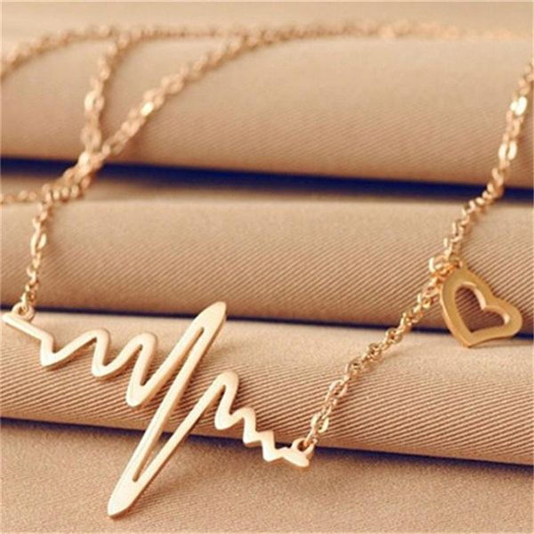 fashion electrocardiogram chain necklaces for women heartbeat pendant jewelry lover gift, Silver
fashion electrocardiogram chain necklaces for women heartbeat pendant jewelry lover gift, Silver