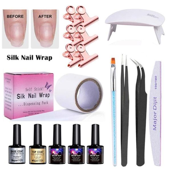 nail art kits fiberglass silk wrap kit for quick extension gel uv lamp tool base coat tweezers brush file & clip
nail art kits fiberglass silk wrap kit for quick extension gel uv lamp tool base coat tweezers brush file & clip