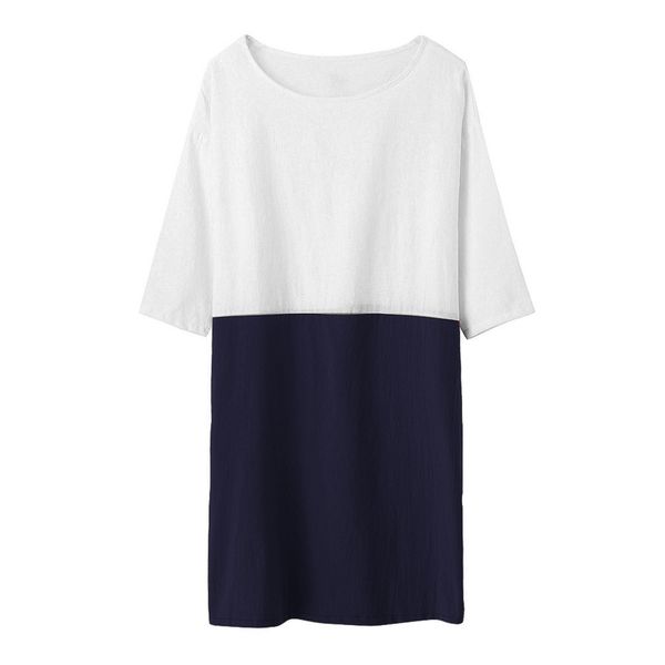 factoryqfyw cotton 2021 new stitching linen contrast half sleeve solid pocket dress for women, White;black
factoryqfyw cotton 2021 new stitching linen contrast half sleeve solid pocket dress for women, White;black