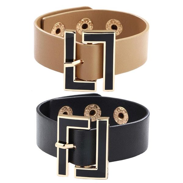 charm bracelets kiryklle 2021 bangle fashion wide leather bracelet for women black geometric metal wrap jewelry femme gift, Golden;silver
charm bracelets kiryklle 2021 bangle fashion wide leather bracelet for women black geometric metal wrap jewelry femme gift, Golden;silver