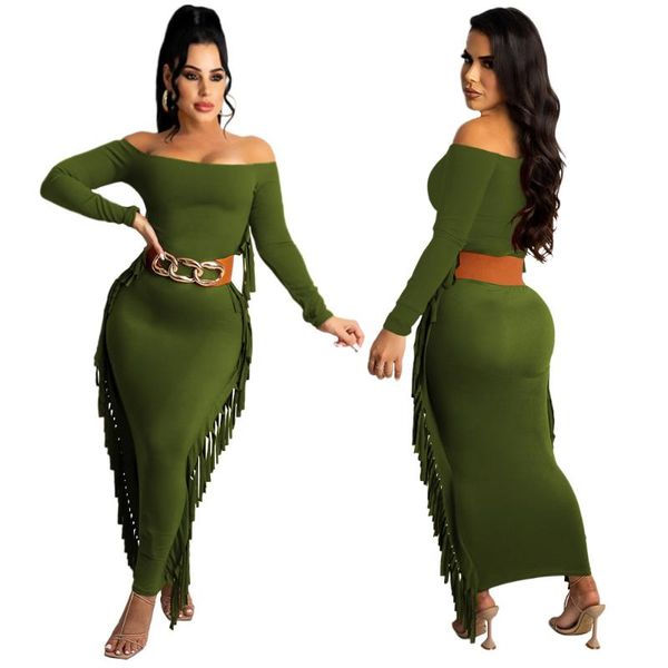casual dresses solid color fashion fringed long sleeve dress one-line collar hip slim pencil skirt 2022 winter womens party, Black;gray
casual dresses solid color fashion fringed long sleeve dress one-line collar hip slim pencil skirt 2022 winter womens party, Black;gray