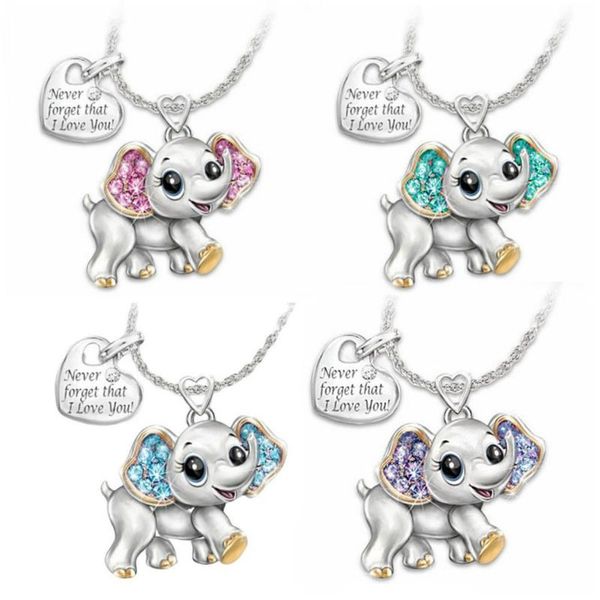pendant necklaces necklace with cute elephant never forget that i love you lettering for fashion female wholesale, Silver
pendant necklaces necklace with cute elephant never forget that i love you lettering for fashion female wholesale, Silver