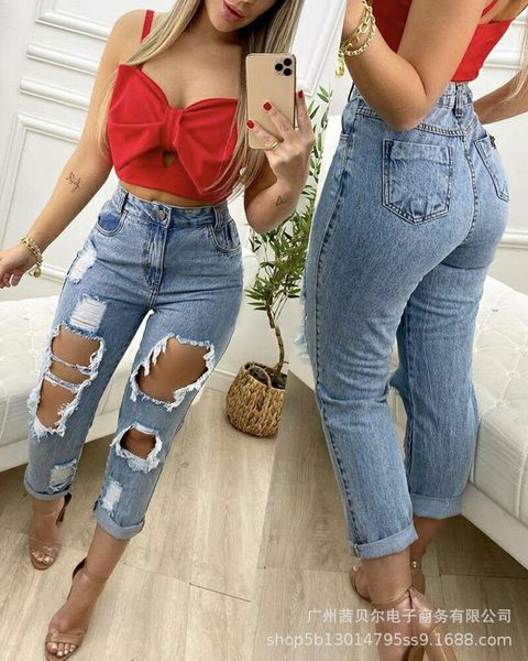 women's jeans women autumn fashion hole casual sheath high waist elegant ladies pencil pants street de moda denim trousers, Blue
women's jeans women autumn fashion hole casual sheath high waist elegant ladies pencil pants street de moda denim trousers, Blue