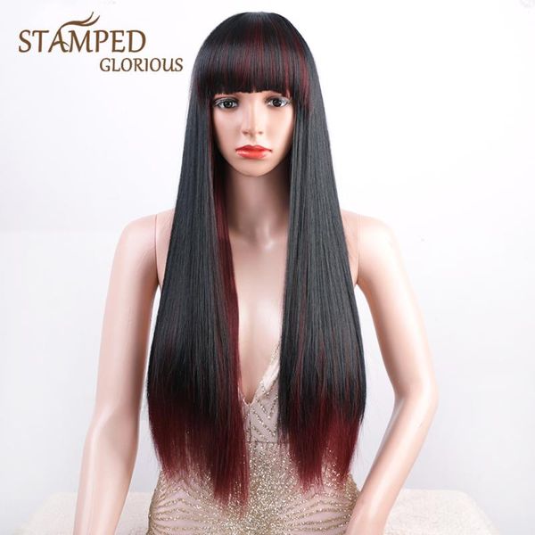 synthetic wigs stamped glorious 26inches long straight wig with bangs mixed black and red for women heat resistant natural
synthetic wigs stamped glorious 26inches long straight wig with bangs mixed black and red for women heat resistant natural