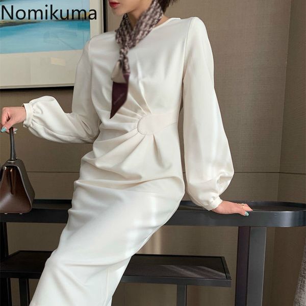 nomikuma korean elegant women dress long sleeve o-neck pleated slim waist dresses autumn new solid vestido femme 6c694 210427, Black;gray
nomikuma korean elegant women dress long sleeve o-neck pleated slim waist dresses autumn new solid vestido femme 6c694 210427, Black;gray