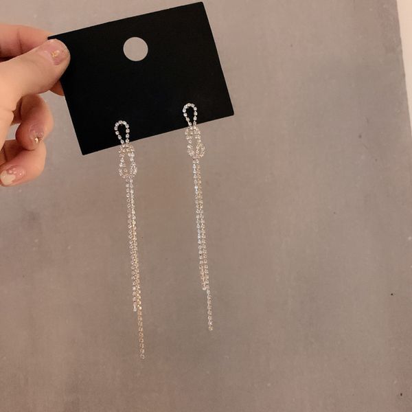 net red tassel 2021 new korea dongdamen 925 pin women's long style thin earrings, Black
net red tassel 2021 new korea dongdamen 925 pin women's long style thin earrings, Black