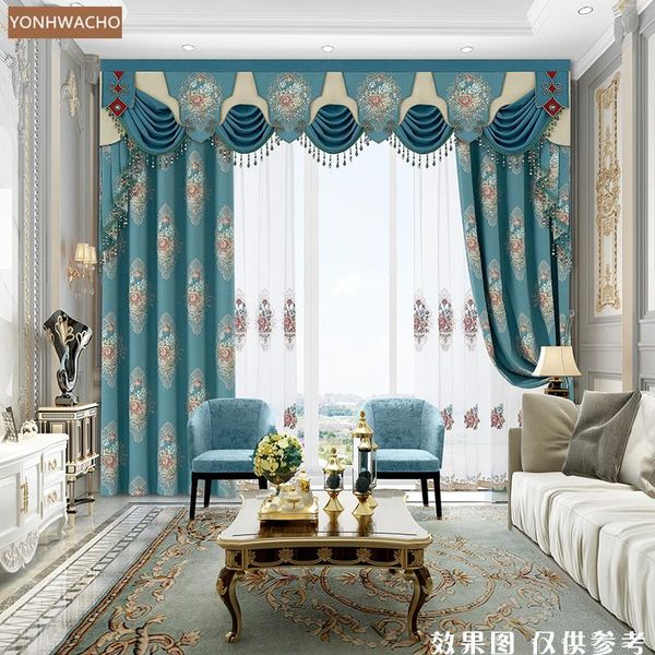 curtain & drapes custom european chenille jacquard simple luxury bedroom blue thick cloth blackout valance tulle drapery c786
curtain & drapes custom european chenille jacquard simple luxury bedroom blue thick cloth blackout valance tulle drapery c786