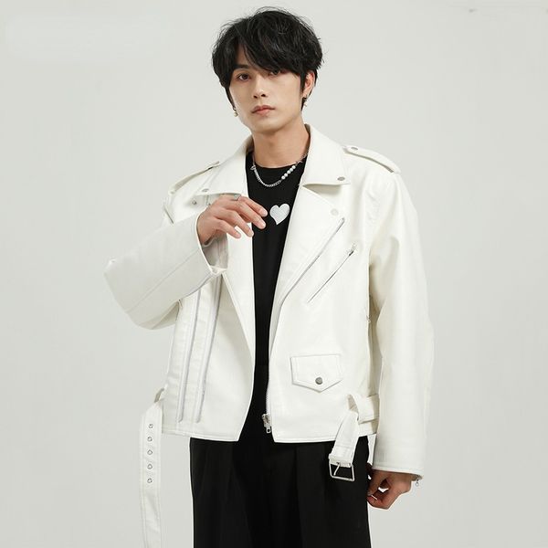 men s clothing 2021 autumn new korean streetwear pu leather jackets loose handsome solid color leather short coat, Black
men s clothing 2021 autumn new korean streetwear pu leather jackets loose handsome solid color leather short coat, Black