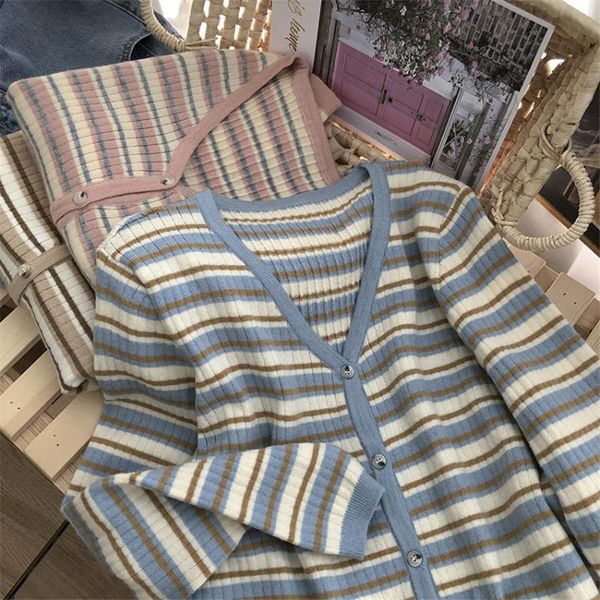 women's knits & tees autumn korean clothes striped sweater cardigan women v-neck short coat preppy style sweet outwear knitwear, White
women's knits & tees autumn korean clothes striped sweater cardigan women v-neck short coat preppy style sweet outwear knitwear, White
