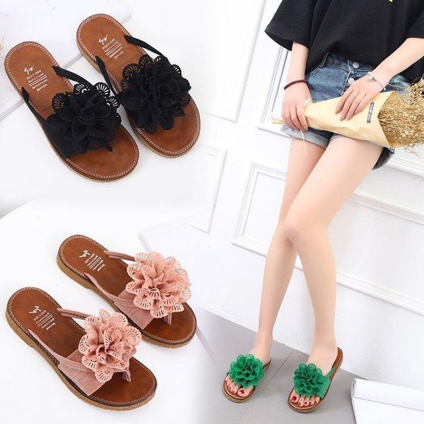 slippers summer open toe concise women flat flip flops casual floral fashion outside flower sewing elegant ladies shoes, Black
slippers summer open toe concise women flat flip flops casual floral fashion outside flower sewing elegant ladies shoes, Black