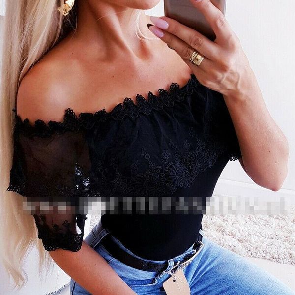 women's t-shirt 2021 summer women off shoulder slash neck lace half sleeve casual black white female plus size
women's t-shirt 2021 summer women off shoulder slash neck lace half sleeve casual black white female plus size