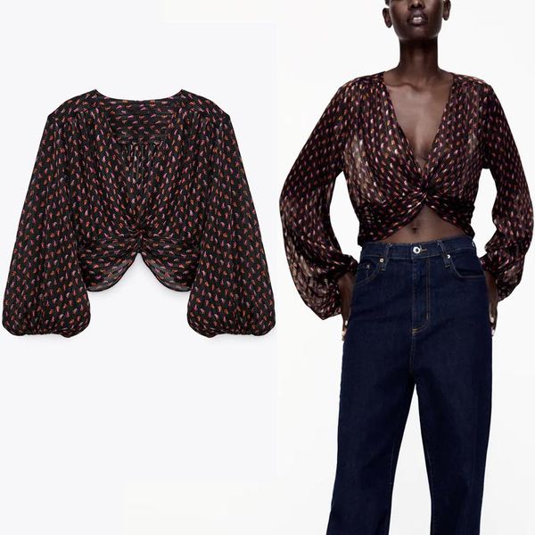 knot print crop blouse women long puff sleeve v neck smock female fashion vintage short loose shirt women's blouses & shirts, White
knot print crop blouse women long puff sleeve v neck smock female fashion vintage short loose shirt women's blouses & shirts, White