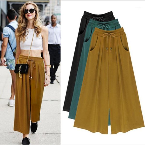 summer style women's pants, wide-leg trousers, full length, high waist, loose fitting drawstring three-color pants & capris, Black;white
summer style women's pants, wide-leg trousers, full length, high waist, loose fitting drawstring three-color pants & capris, Black;white