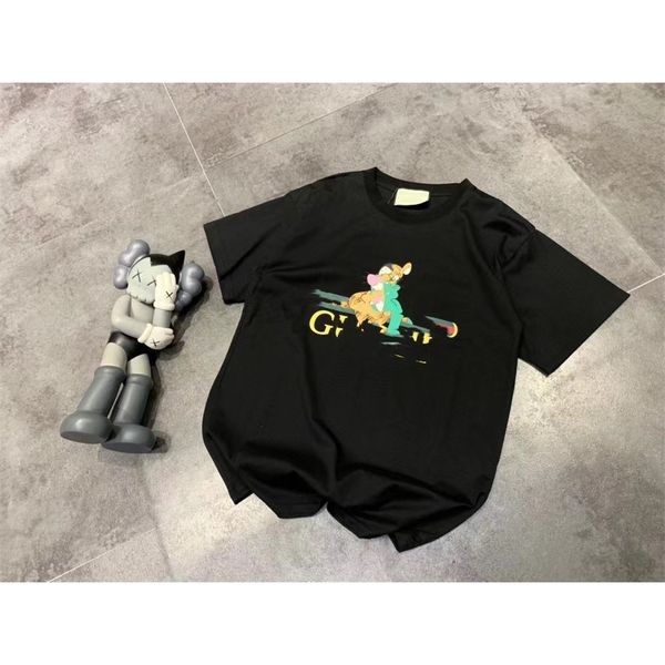 2022 new cartoon print limited t-shirt fashion couple short sleeve fashion tasteful men's and women's top, White