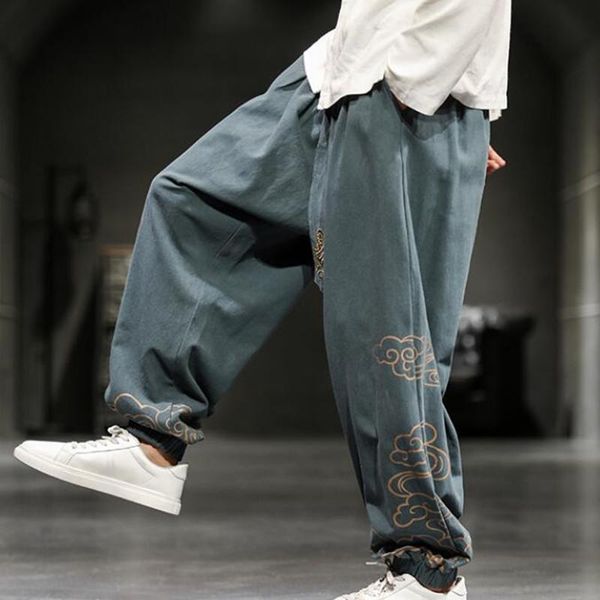 men's pants chinese style retro print men clothing autumn fashion clothes loose casual plus size harem, Black
men's pants chinese style retro print men clothing autumn fashion clothes loose casual plus size harem, Black
