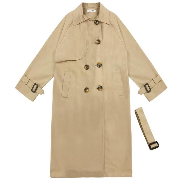 women's trench coats autumn women 2021 temperament waist belt split coat korean casual loose long female le81, Tan;black
women's trench coats autumn women 2021 temperament waist belt split coat korean casual loose long female le81, Tan;black