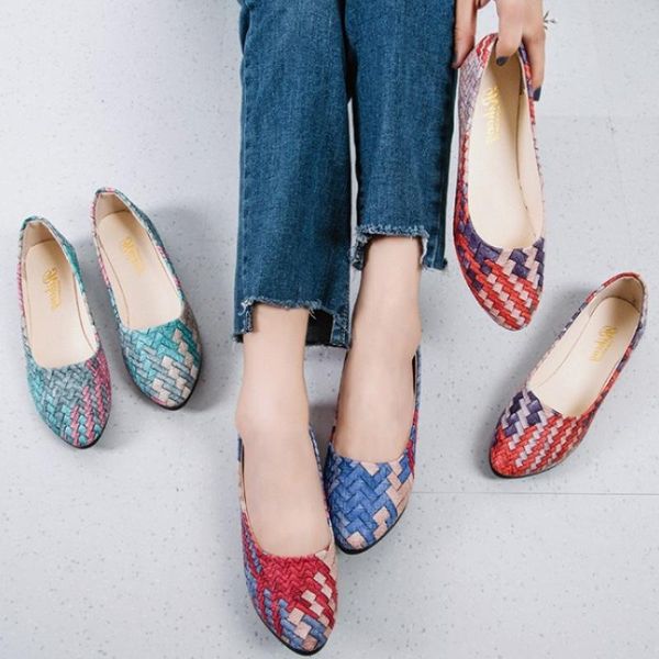 women shoes shallow mouth knitting flats mixed colors all-match solid pointed toe dress summer casual pu basic sandals, Black
women shoes shallow mouth knitting flats mixed colors all-match solid pointed toe dress summer casual pu basic sandals, Black
