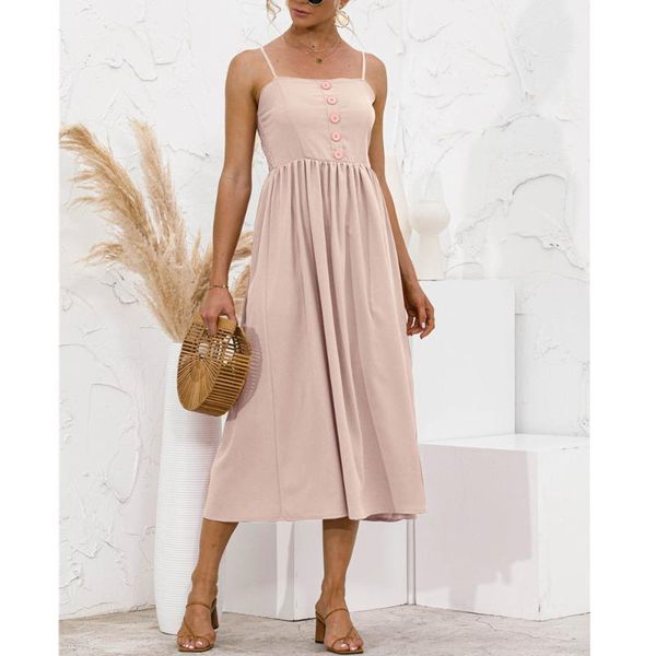 casual dresses long elegant 2021 chic spaghetti strap button women solid a-line party holiday beach summer dress drop, Black;gray
casual dresses long elegant 2021 chic spaghetti strap button women solid a-line party holiday beach summer dress drop, Black;gray