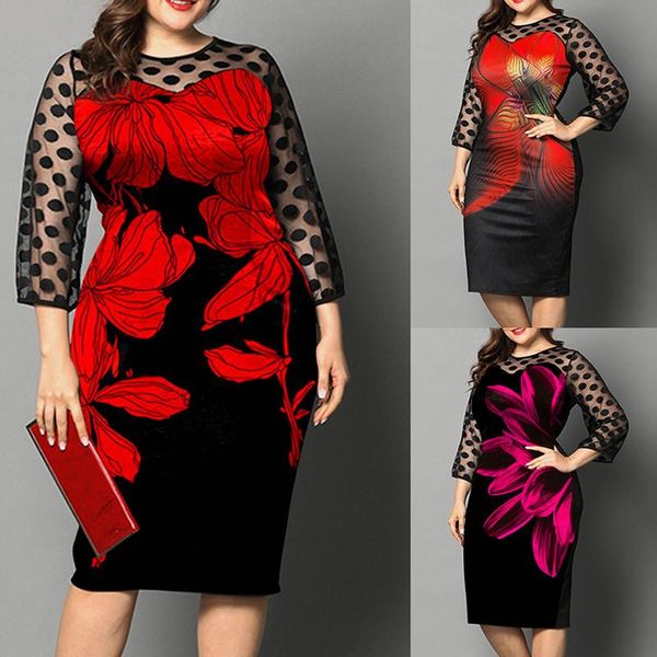 plus size dress women floral printed elegant mesh patchwork sundress knee length clothing 2021 casual dresses, Black;gray
plus size dress women floral printed elegant mesh patchwork sundress knee length clothing 2021 casual dresses, Black;gray
