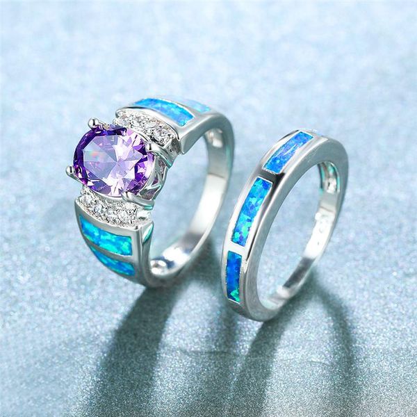 wedding rings female luxury purple crystal oval ring dainty blue opal sets classic zircon silver color engagement for women, Slivery;golden
wedding rings female luxury purple crystal oval ring dainty blue opal sets classic zircon silver color engagement for women, Slivery;golden