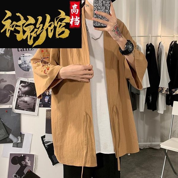 red envelope antique cotton hemp hanfu men's summer loose large size 7 / 4 sleeve shirt style, White;black
red envelope antique cotton hemp hanfu men's summer loose large size 7 / 4 sleeve shirt style, White;black