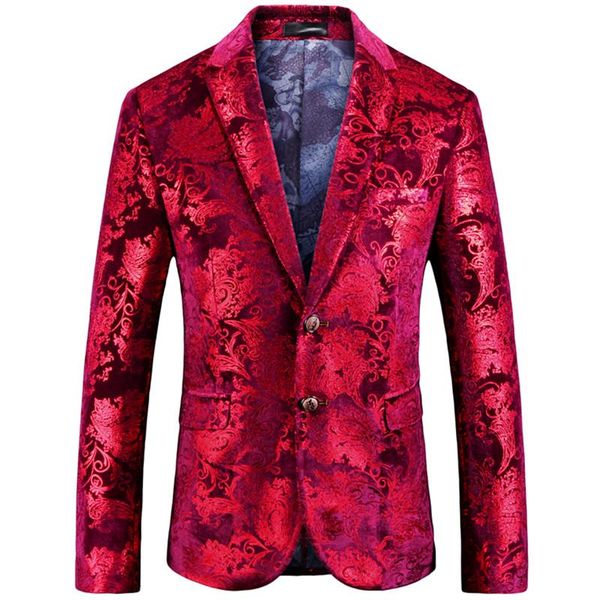 men's suits & blazers brand nice tide mens print blazer design plus size hip casual male slim fit suit jacket singer costume, White;black
men's suits & blazers brand nice tide mens print blazer design plus size hip casual male slim fit suit jacket singer costume, White;black