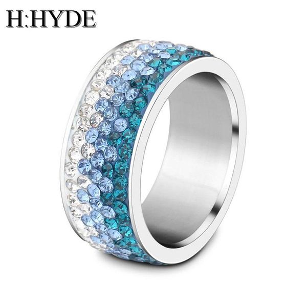 wedding rings h:hyde fashion stainless steel ring for women 5 row lines crystal red blue black color party female flower finger jewelry, Slivery;golden
wedding rings h:hyde fashion stainless steel ring for women 5 row lines crystal red blue black color party female flower finger jewelry, Slivery;golden
