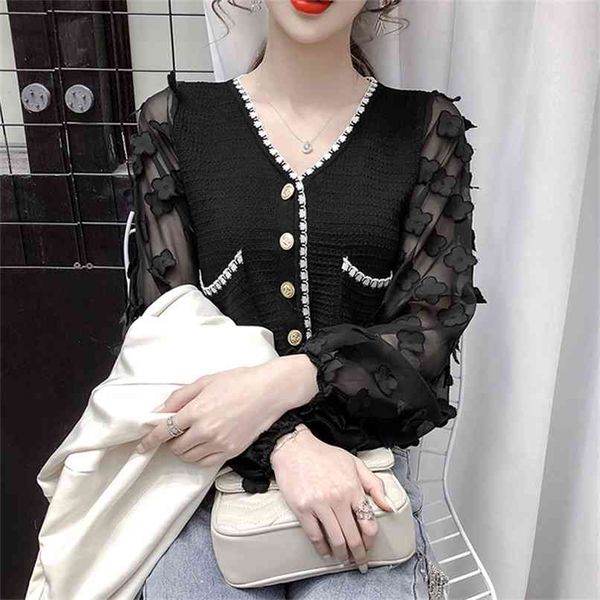 fashion women's knitwear spring three-dimensional petal puff sleeve stitching short knit cardigan 210520, White
fashion women's knitwear spring three-dimensional petal puff sleeve stitching short knit cardigan 210520, White