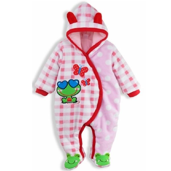 frog baby rompers fleece baby girls clothes newborn jumpsuits coats outfits coral velvet infant clothing 210413, Blue