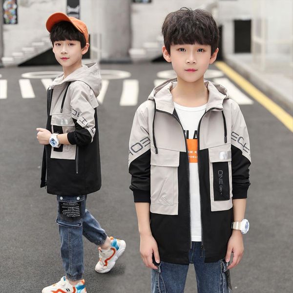 boys jacket spring autumn hooded coat middle and large childrens long windbreaker korean kids teenager years, Blue;gray
boys jacket spring autumn hooded coat middle and large childrens long windbreaker korean kids teenager years, Blue;gray