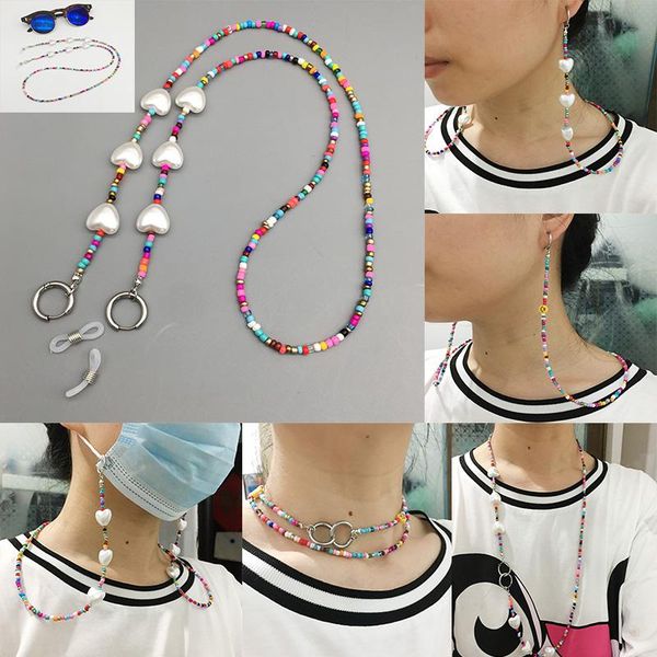 chains bohemian colored mask strap beaded glasses women face lanyard anti slip women's neck chain for eyeglass sunglasses, Silver
chains bohemian colored mask strap beaded glasses women face lanyard anti slip women's neck chain for eyeglass sunglasses, Silver