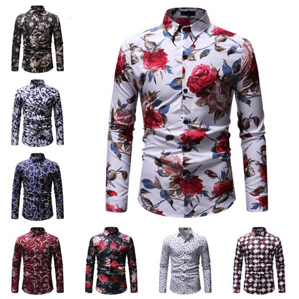 men's casual shirts shirt autumn and winter fashion casual large size long sleeve trend cqfz rysy, White;black
men's casual shirts shirt autumn and winter fashion casual large size long sleeve trend cqfz rysy, White;black