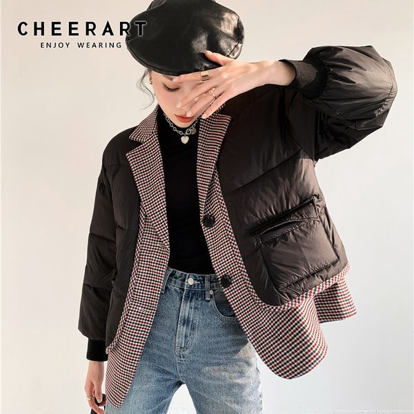 designer patchwork puffer jacket bubble coat winter women black puffy quilted fashion outerwear 210427
designer patchwork puffer jacket bubble coat winter women black puffy quilted fashion outerwear 210427