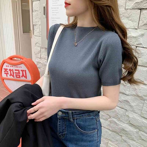 summer knitted thin pullovers korean women sweaters half sleeve turtleneck for slim jumper office lady, White;black
summer knitted thin pullovers korean women sweaters half sleeve turtleneck for slim jumper office lady, White;black
