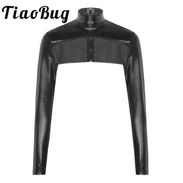 wraps & jackets fashion female women shiny metallic high neck long sleeves back zip up form fitting shrugs shirts blouses crop for party, White
wraps & jackets fashion female women shiny metallic high neck long sleeves back zip up form fitting shrugs shirts blouses crop for party, White