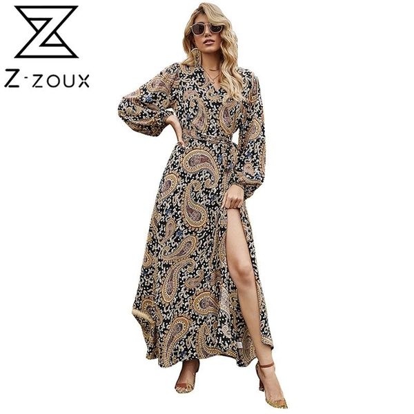 women dress v neck lantern sleeve bohemia es long print floral maxi lace up split plus size es 210513, Black;gray
women dress v neck lantern sleeve bohemia es long print floral maxi lace up split plus size es 210513, Black;gray