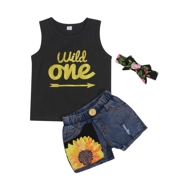 baby & children's toddler girls summer outfits, sleeveless letter print tank + sunflower denim shorts set girl sets clothing, White
baby & children's toddler girls summer outfits, sleeveless letter print tank + sunflower denim shorts set girl sets clothing, White