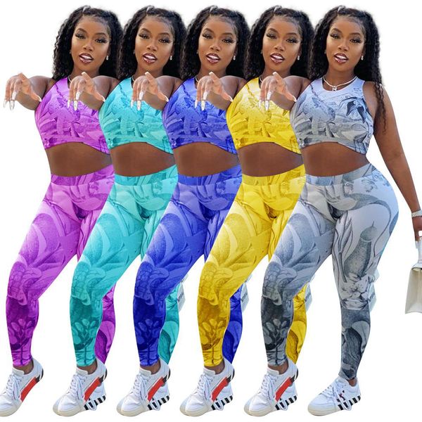 women tracksuits 2 piece pants set designer clothes printed sleeveless plus size clothing jogging suits, Gray
women tracksuits 2 piece pants set designer clothes printed sleeveless plus size clothing jogging suits, Gray