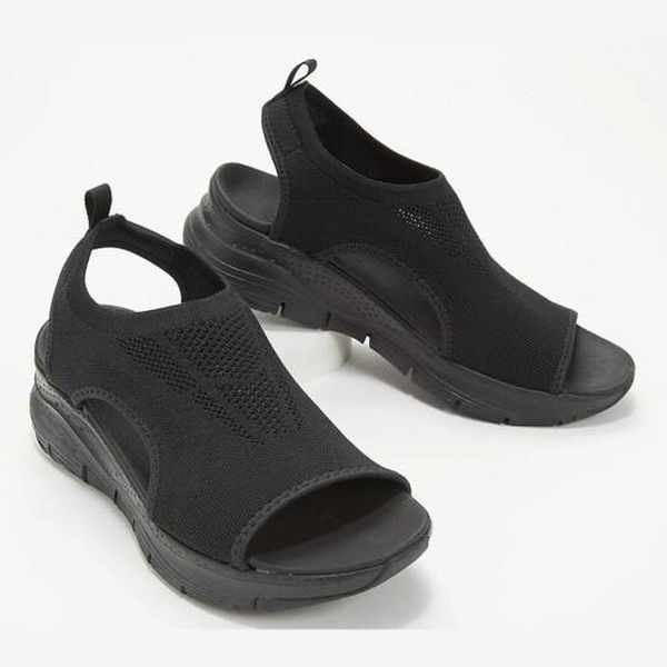 dress shoes summer women sandals solid color open toe casual ladies wedge hollow out slip-on mesh platform female sandalias 2021 mujer, Black
dress shoes summer women sandals solid color open toe casual ladies wedge hollow out slip-on mesh platform female sandalias 2021 mujer, Black
