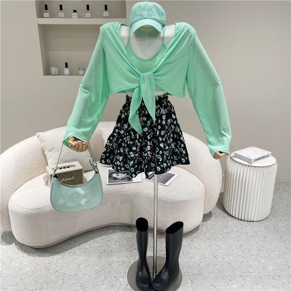 women's clothing summer 2021 fashion sun proof cardigan + suspender vest elastic waist floral pantskirt three-piece set tracksuits, Gray
women's clothing summer 2021 fashion sun proof cardigan + suspender vest elastic waist floral pantskirt three-piece set tracksuits, Gray