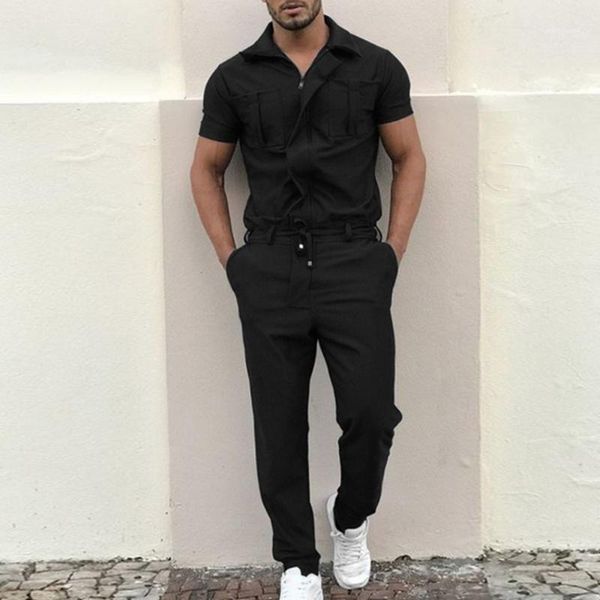 men's pants men's jumpsuits clothes casual short sleeve jumpsuit summer overalls one-piece sport zipper streetwear solid male rom, Black
men's pants men's jumpsuits clothes casual short sleeve jumpsuit summer overalls one-piece sport zipper streetwear solid male rom, Black