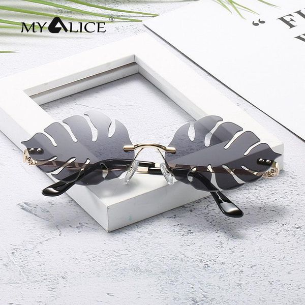 sunglasses myalice brand designer fashion leaves rimless women personality ity sun glasses stage performance uv400, White;black
sunglasses myalice brand designer fashion leaves rimless women personality ity sun glasses stage performance uv400, White;black