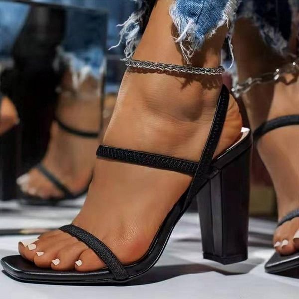 sandals 8/10cm women pumps summer fashion open toe high heels shoes 2021 female narrow band thick heel party ladies, Black
sandals 8/10cm women pumps summer fashion open toe high heels shoes 2021 female narrow band thick heel party ladies, Black