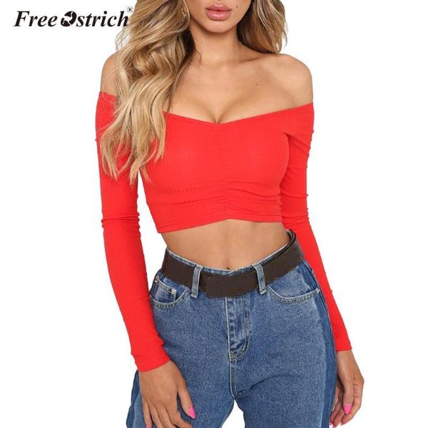 women's blouses & shirts ostrich slim women off shoulder cropped harajuku shirt bandage long sleeve tee, White
women's blouses & shirts ostrich slim women off shoulder cropped harajuku shirt bandage long sleeve tee, White